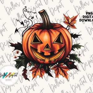 TÉLÉCHARGEMENT NUMÉRIQUE Halloween citrouille citrouille d&#39;Halloween, téléchargement immédiat de vacances, sublimation d&#39;art imprimable, cadeau de clipart
