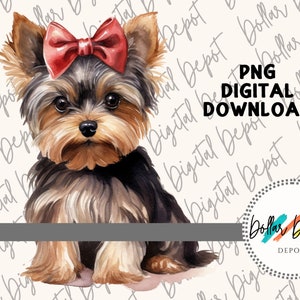 Yorkshire Terrier DIGITAL DOWNLOAD PNG, Welpe Sofort-Download, Yorkie druckbare Kunst Sublimation, Geschenk für Tierliebhaber, Kunst Geschenk für Hundeliebhaber