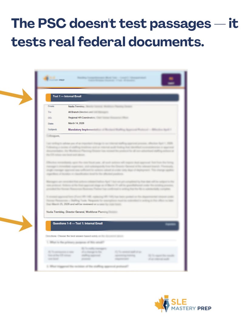 SLE Reading Comprehension Practice Test — Level C | 5 Federal Documents ...