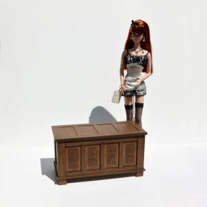 16th Century Chest Strongbox - dollhouse miniature kit scale 1/6 (Barbie fashion doll 1:6)