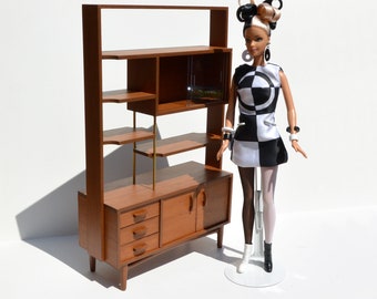 1950's Roomdivider Cabinet - dollhouse miniature kit scale 1/6 (Barbie fashion doll 1:6)