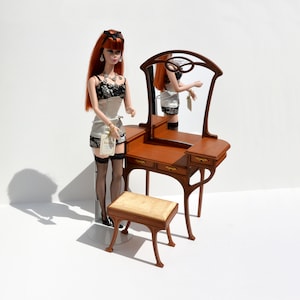 Art Nouveau Dressing Table - dollhouse miniature kit scale 1/6 (Barbie fashion doll 1:6)