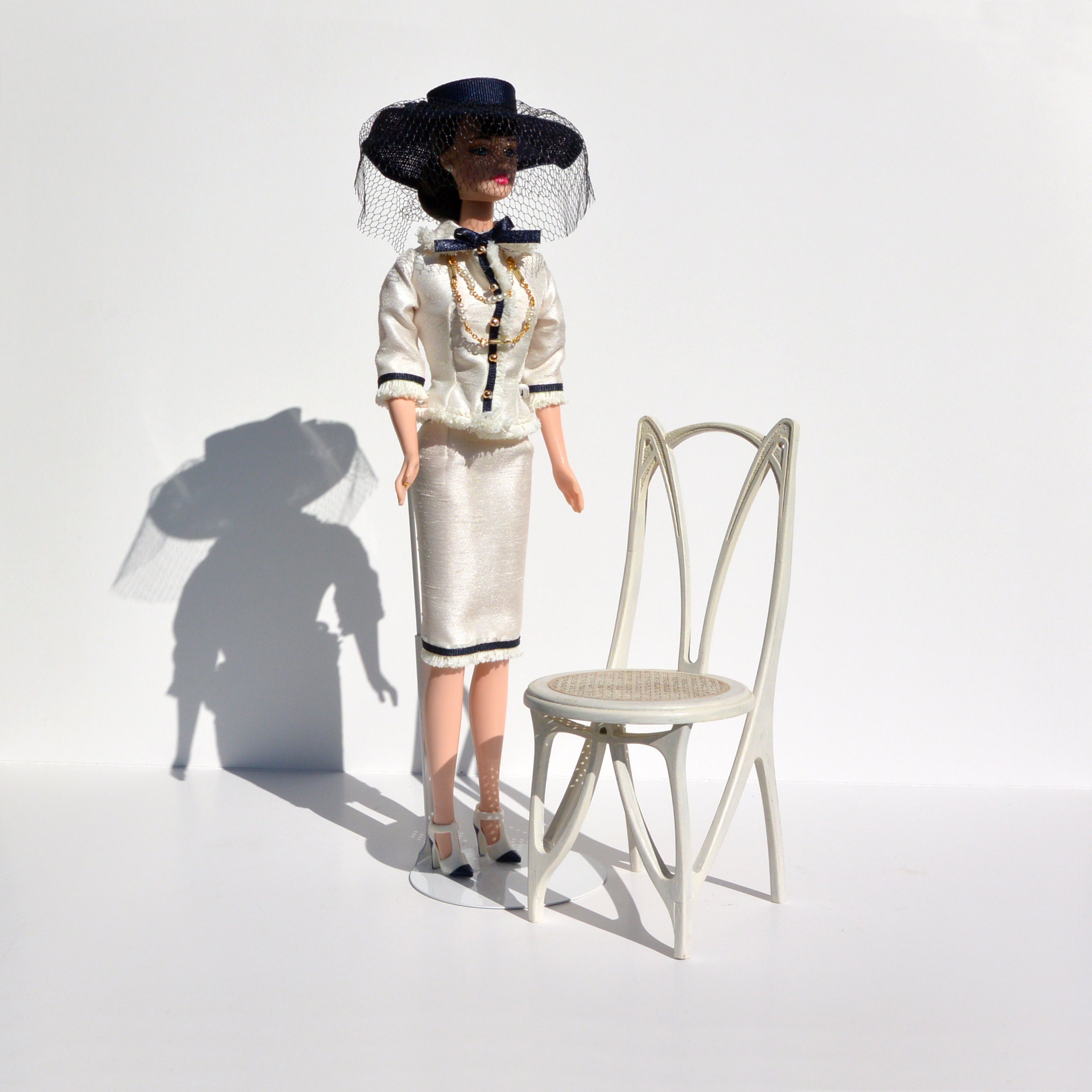 Art Nouveau Dining Chair - dollhouse miniature kit scale 1/6 (Barbie fashion doll 1:6)