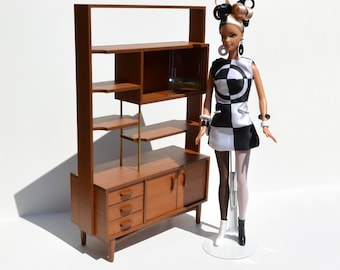 1950's Roomdivider Cabinet - dollhouse miniature kit scale 1/6 (Barbie fashion doll 1:6)