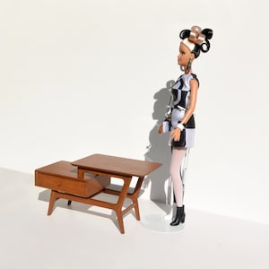 1950's TV Table - dollhouse miniature kit scale 1/6 (Barbie fashion doll 1:6)