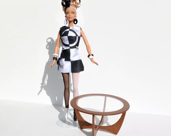1950's Astro Table - dollhouse miniature kit scale 1/6 (Barbie fashion doll 1:6)