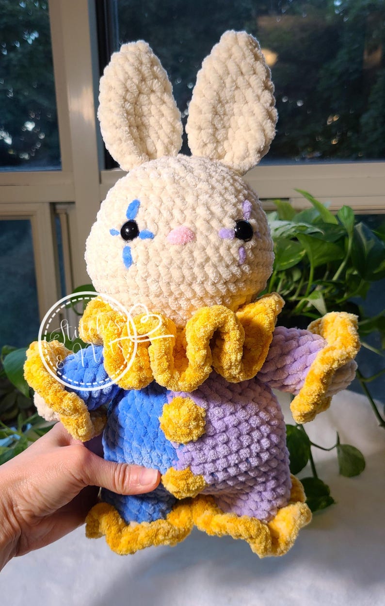 Super Cute Handmade Crochet Jester Bunny Plushie. Crochet Clown Bunny ...