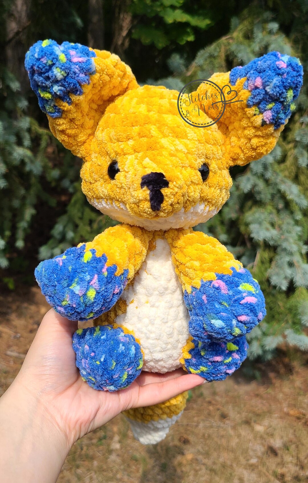 Crochet Fox Plush, Handmade Amigurumi Fox Stuffed Animal, Chunky Velvet ...