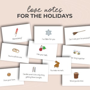 Notes d’amour - Pour les vacances, notes épicées et sucrées pour la boîte à lunch, messages effrontés pour couple, notes coquines imprimables