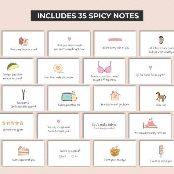 Love Notes - Feelin Spicy, Naughty Lunchbox Notes, Cheeky Messages