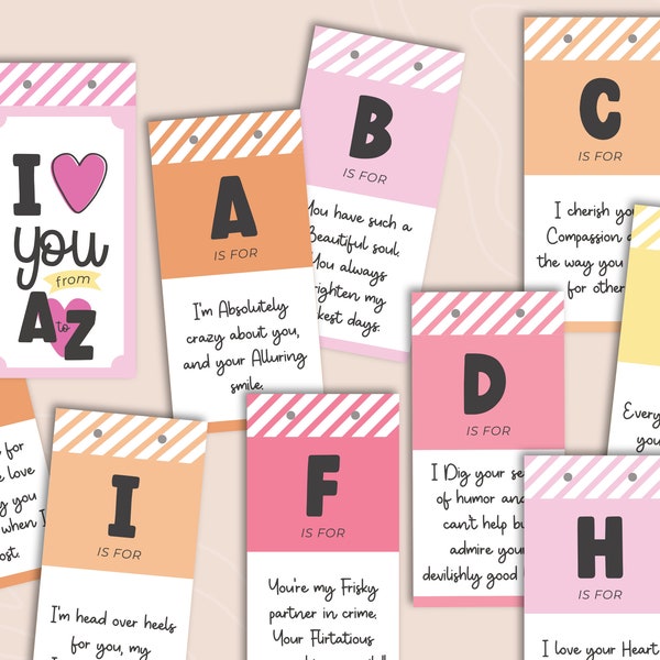 Reasons I Love You, DIY Love Notes For Boyfriend, Girlfriend, Husband, Wife, Valentine's Day Gift, Anniversary Gift for him or her