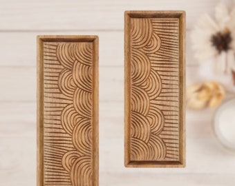 Wooden Decorative Trays - Rectangular Tray for Soap Dispenser, Cosmetic for Modern Bathroom Tray - Tea Tray, Coffee Tray for Kitchen Decor