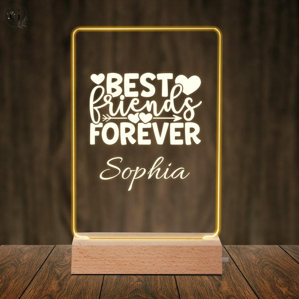 Personalized Night Light Gift for Besties - Custom Best Friend with Name - Desk Lamp Gift for Best Friend, Gift for Her, him on Birthday