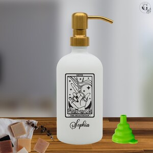 The Hair Stylist Tarot Glass Bottle Dispenser - Personalized Bottle for Hair Dresser Gift, Gift for Hair Stylist - Custom Hairstyle Decor