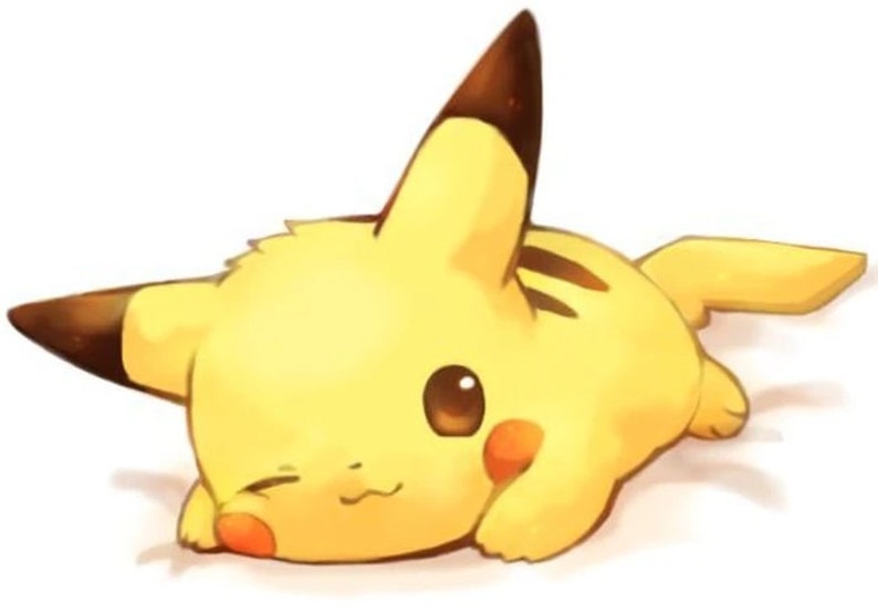 Pikachu Laying Down, One Eye Closed, Cute Pikachu, Instant PDF Download ...