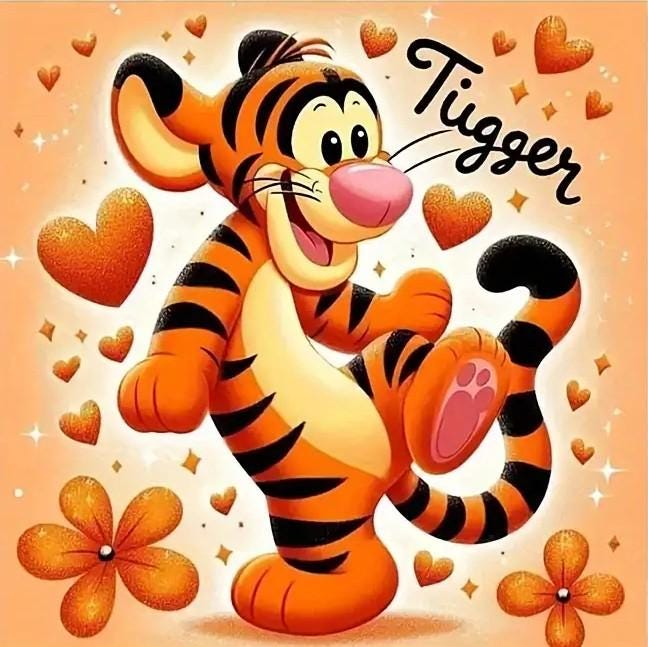 Bounce Like Tigger, Instant PDF Download, Full Coverage Cross