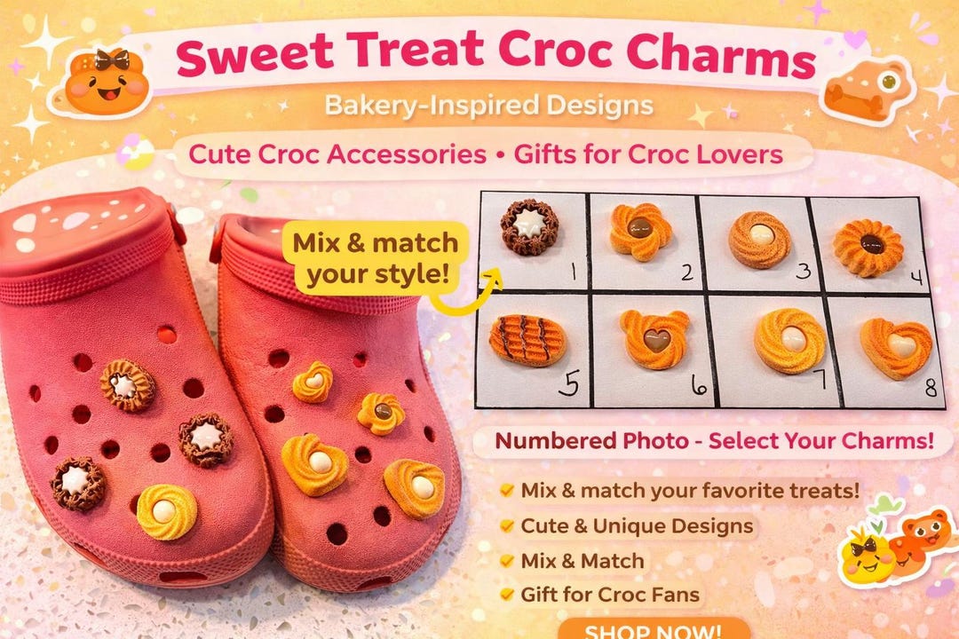 Sweet Treat Croc Charms | Bakery Croc Accessories | Dessert Jibbitz ...