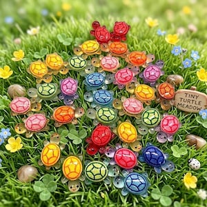 Tiny Resin Sea Turtle Figurines – Miniature Zen Garden Decor 20pc