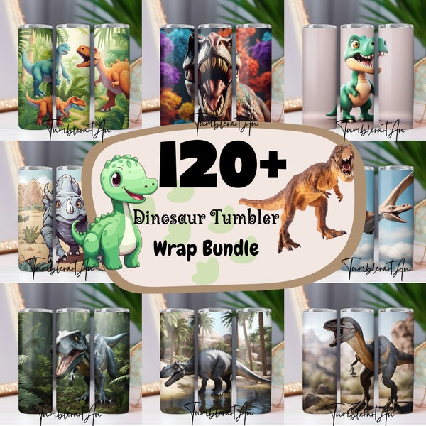 120+ Dinosaur Tumbler Wrap 20oz Bundle, Baby Dinosaur Sublimation Design, Dinosaur Tumbler, Wildlife Raptor PNG cute dinosaur tumbler bottle