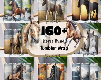 160+ Horse Tumbler Wrap Bundle Cute Cartoon Horse Lover alcohol ink Horse western Gift Png 20oz Skinny Tumbler Wraps Straight Sublimation