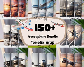 150+ Aeroplanes Tumbler Wrap Bundle 20 oz Skinny Tumbler Aviator Tumbler Wrap Digital Download PNG, Tumbler, Clip Art, Wall Art, Airplane