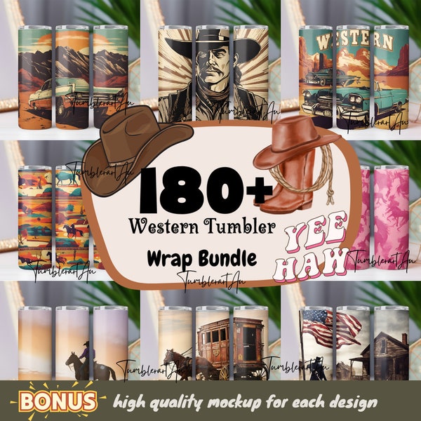 180+ western Tumbler Wrap Bundle, Western Sublimation Designs, 20 oz Skinny Sublimation Designs, Western Designs,Western PNG, Commercial Use