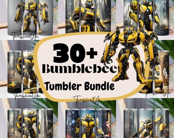 Bumblebee Tumbler Wrap Bundle 20oz Skinny & Straight Tumbler Highland Cow PNG Sublimation Design Digital Download Superhero tumbler