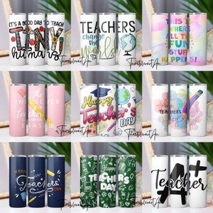 200 Teacher Life Tumbler Wrap bundle Back To School Teacher Nutrition Facts 20oz, Messy Bun Teacher Inspire Affirmation Teachers On the Go zdjęcie 7