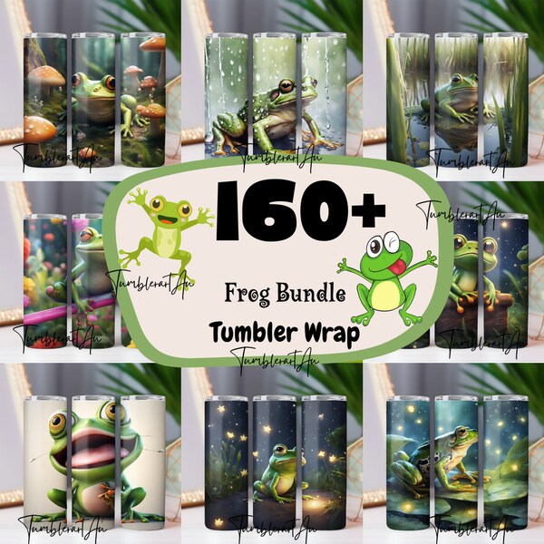 160+ Frog Tumbler Wrap Bundle, Frog Sublimation Designs, Frog Tumbler Designs, Cute Frog 20 oz Tumbler Designs, Frog Designs, Commercial Use