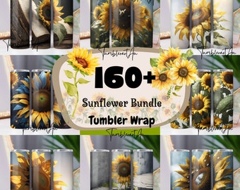 160+ Sunflower Tumbler Wrap Bundle, 3D Sunflower Sublimation Designs, Sunflower PNG, Sunflower Wrap, Sunflower Designs, Flower Tumbler Wrap.