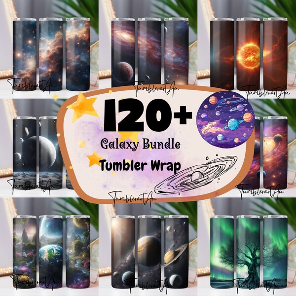 120+ Galaxy Bundle Tumbler Wraps 20oz Tumbler Sublimation Space Milkyway Galaxy Designs Universe Design, Straight, wall art, Sublimation PNG