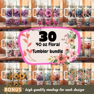 30+ 40oz  tumbler bundle sublimation designs, sublimation designs, commercial use, tumbler wrap, stanley 40oz tumbler, flower floral tumbler