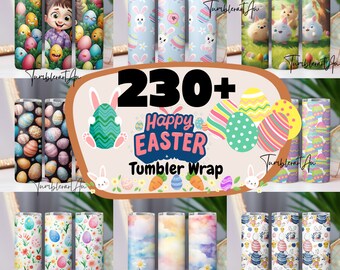 170 + Ostern Tumbler Wrap Bundle, 20 Unzen Skinny Ostern Tumbler PNG Ostereier Sublimation Designs, Osterhase Tumbler Wrap, digitaler Download