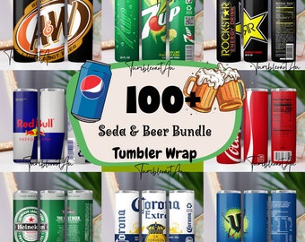 100+ Beer and Soda Tumbler Wraps Bundle, Straight Png Tumbler Template Png Seamless Sublimation Skinny Tumbler Alcoholic Drinks Beer Tumbler