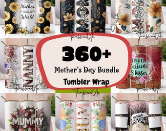 360+ Mega Bundle Mother's Day Tumbler Wrap Bundle 20 oz Sublimation tumbler for Women Tumbler Mom Life Tumbler Love Mom Wrap  Mother's Day