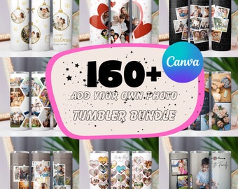 160+ Add your own photo Tumbler Wrap Bundle, Own Photo Self Editable Tumbler, Canva Editable Tumbler, Own Photo Sublimation, 20 oz Editable.