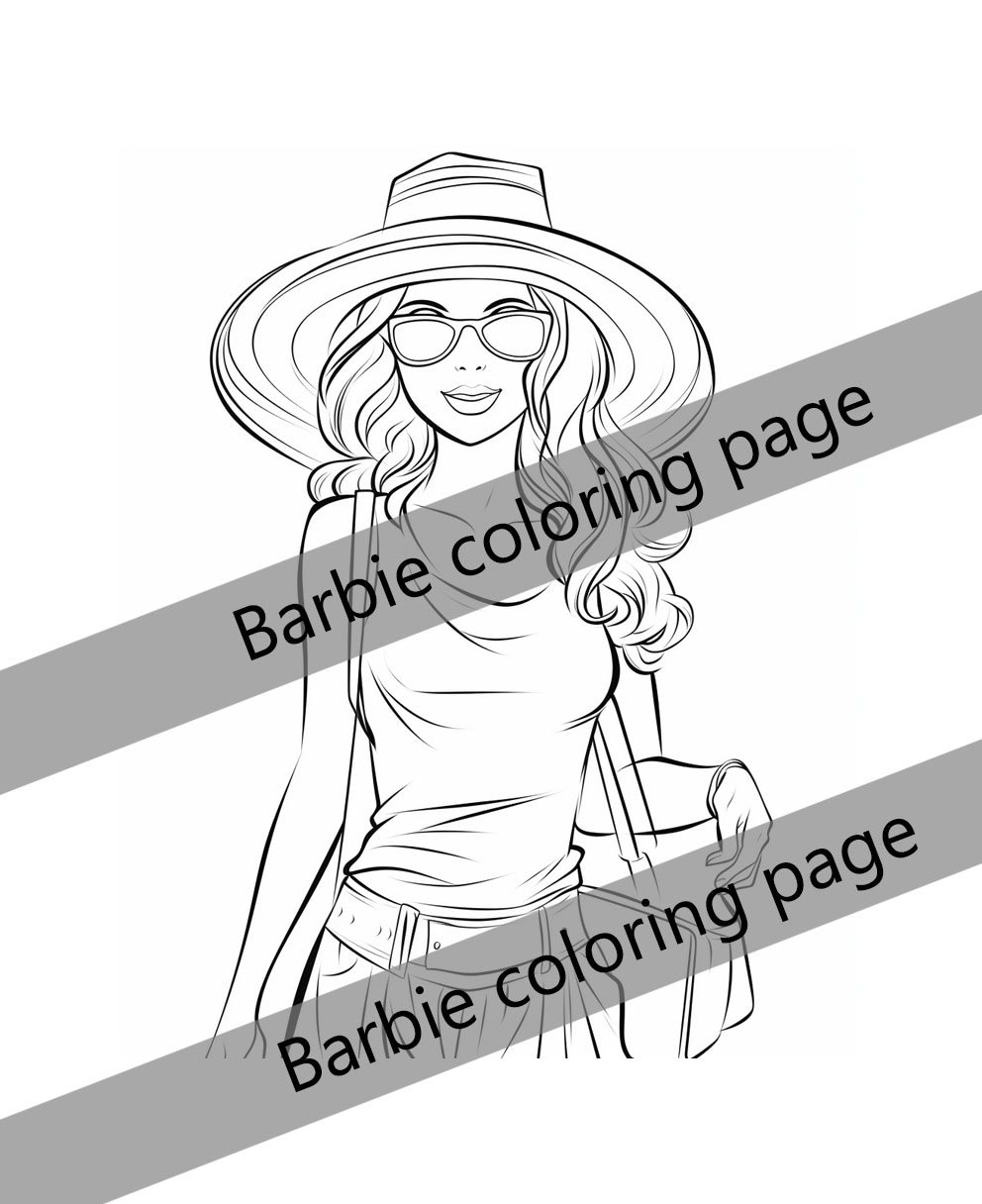 24 Barbie Doll Printable Coloring Pages - Etsy