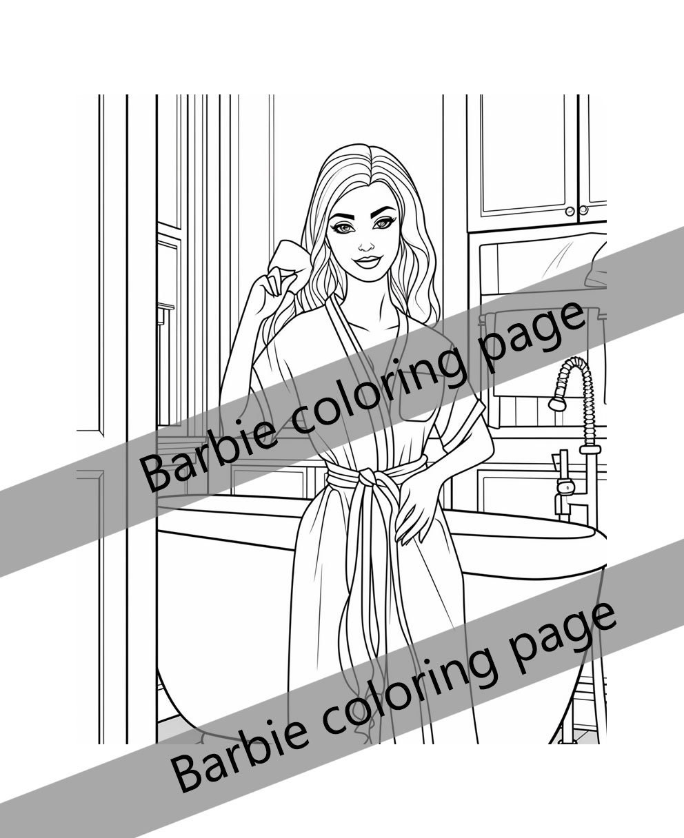 24 Barbie Doll Printable Coloring Pages - Etsy