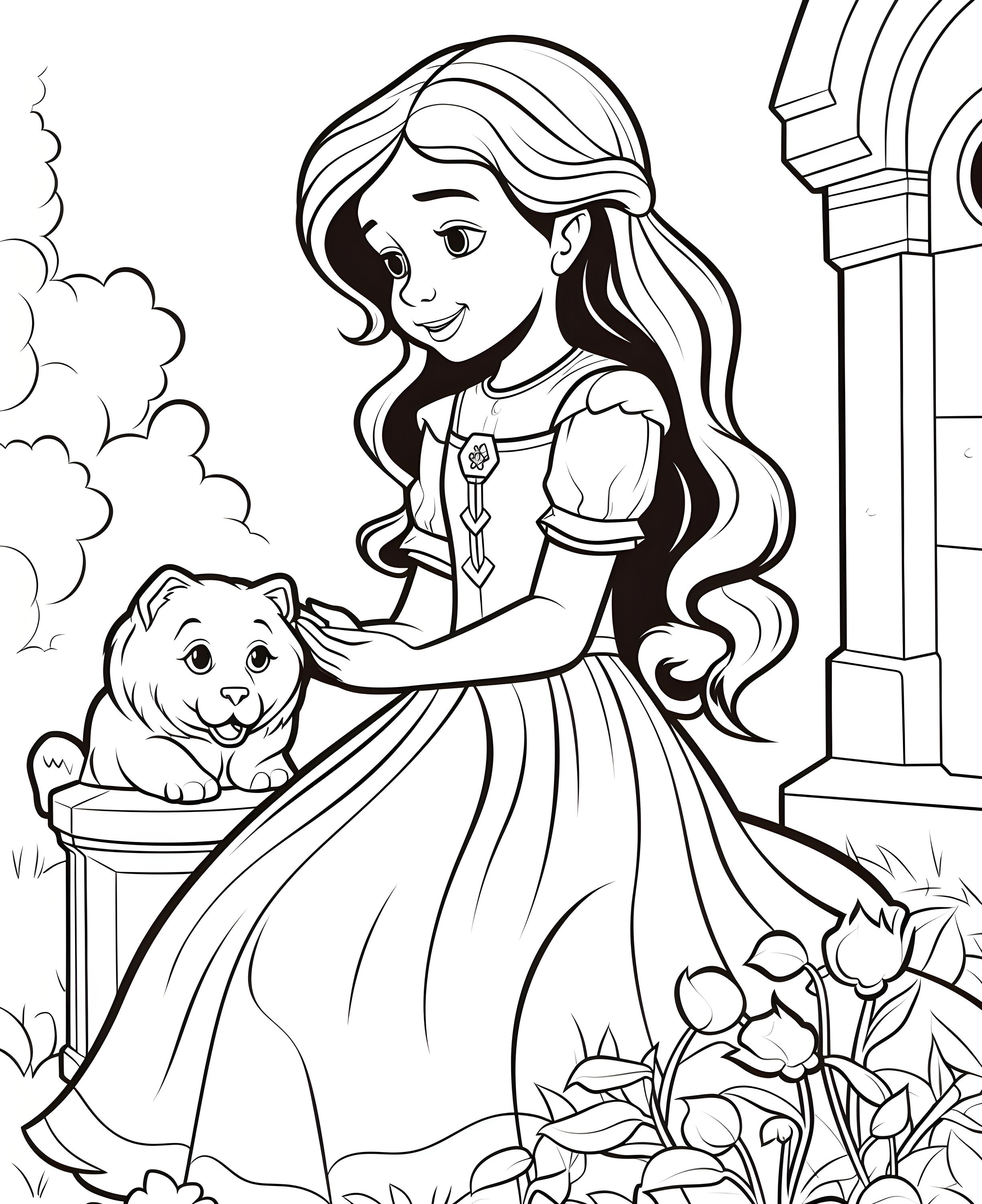 24 Princess Coloring Pages for Kids Printable Digital - Etsy