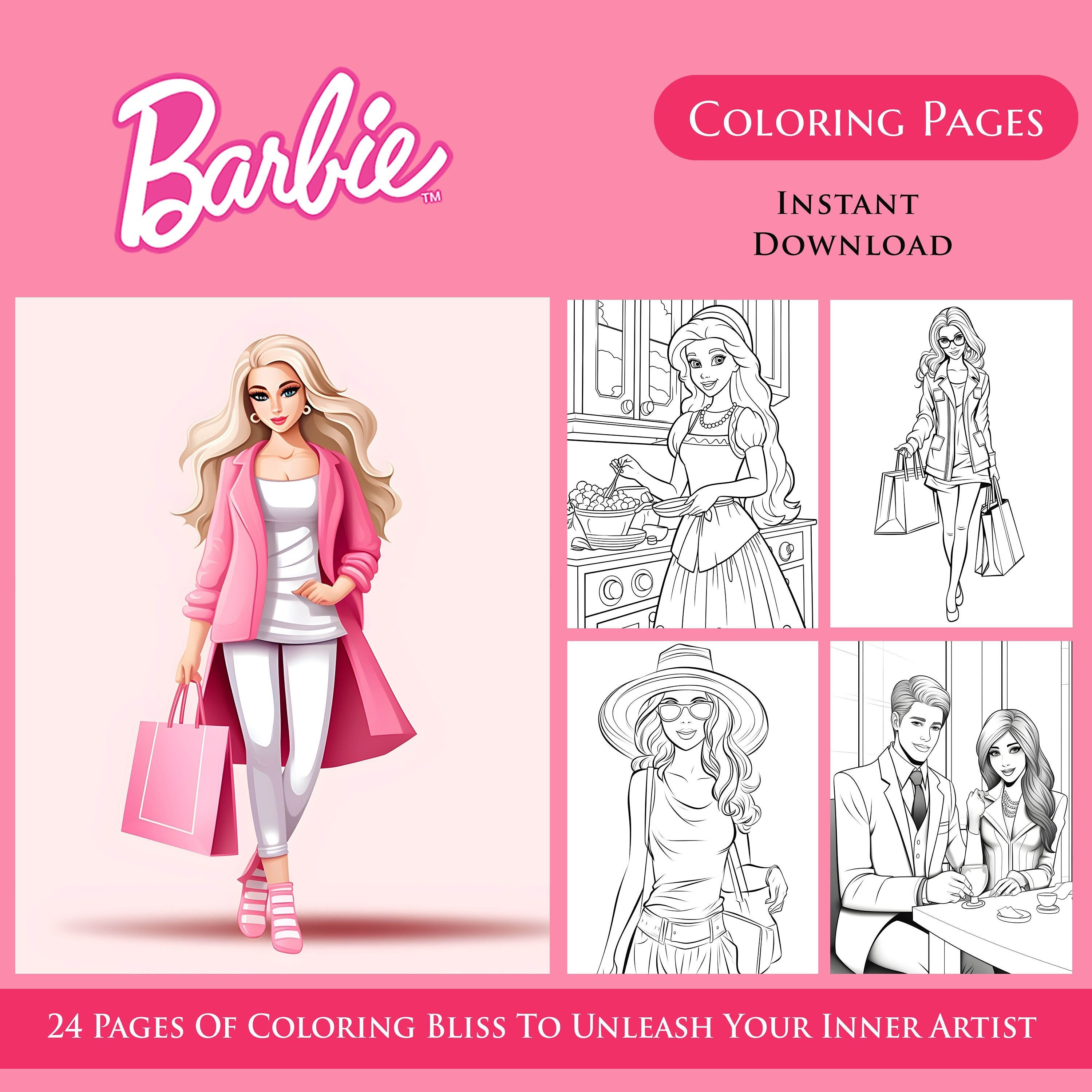 Coloriages poupée Barbie à imprimer