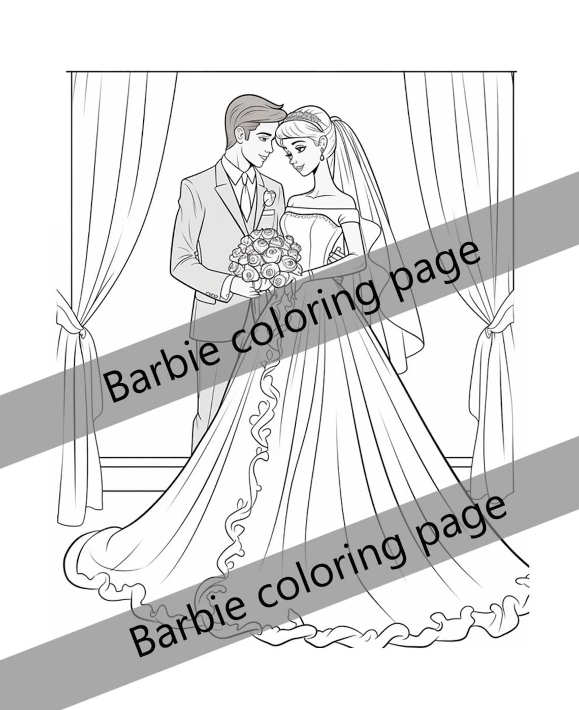 24 Barbie Doll Printable Coloring Pages - Etsy