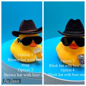 Cowboy ducks, rubber ducks, beer drinking ducks