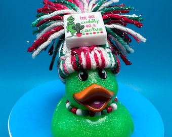 christmas rubber duck, unique and one of a kind, handmade hat, super cute and I only have 1!!!