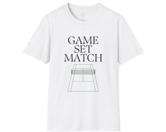Retro Wimbledon Game Set Match Tennis Court Vintage Softstyle T-Shirt, Sports Gift, Unisex Men Women, Old Money Athletic Street Style Tee,