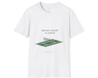 Vintage Grass Court Classic Wimbledon Tennis T-Shirt, Retro Unisex Sports Streetwear, Casual Summer Outfit, Old Money Tennis Fans Gift