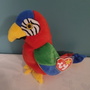1997 Ty Beanie Baby Jabber The Parrot Tropical Bird