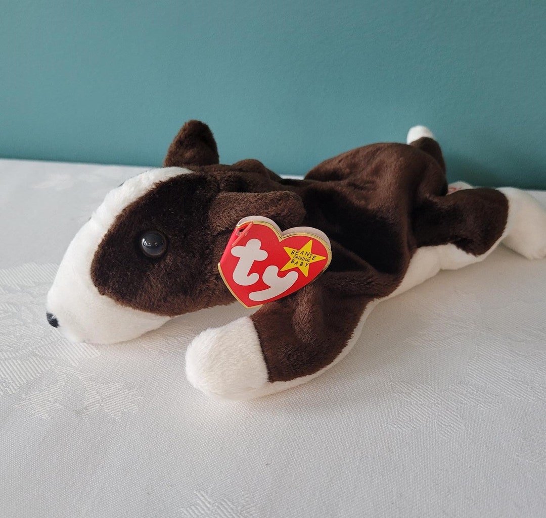 Ty Beanie Baby Bruno Chocolate Brown Bull Terrier Dog