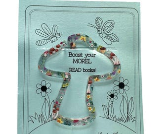 Whimsical Custom Mushroom Acrylic Bookmarker –  Gift for Readers, Nature Lovers & Cute Accessories