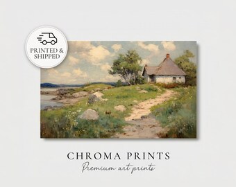 ヴィンテージ風景アートプリント | 田舎の風景画 | 壁装飾 | 物理的なプリント