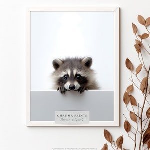 Nursery Decor | Raccoon Print | Woodland Animal Wall Art | Digital PRINT | Chroma Prints